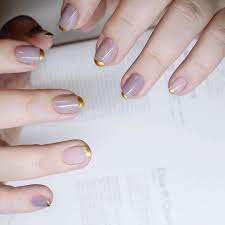 2018 1008 金継ぎ orange autumn nail 静岡ネイル シンプルネイル ショートネイル 静岡 olympus ネイル ネイルデザイン ショートネイル