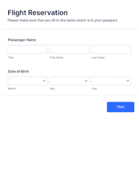This is an accessible template. Flight Reservation Form Template Jotform
