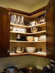 Diagonal Upper Cabinet Or Easy Reach Kitchens Forum Gardenweb Corner Kitchen Cabinet Kitchen Cabinet Storage New Kitchen Cabinets