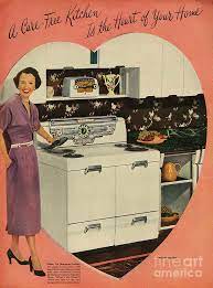 Take the extra time to peruse the following gallery of vintage kitchen design and decor ideas to get a good idea of how to merge classic kitchen design with modern sensibilities. Crosleys 1950s Uk Cookers Kitchens Drawing By The Advertising Archives