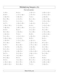 The Multiplying Integers Mixed Range 9 To 9 A Math Worksheet From The Integers Workshee Multiplying Integers Integers Multiplying And Dividing Integers