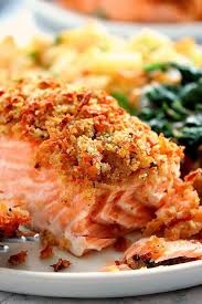 Garlic Parmesan Crusted Salmon Recipe Quick And Easy Salmon With Crunchy Garlic Butter Parm Crusted Salmon Recipes Healthy Salmon Recipes Salmon Recipes Oven