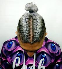 At ava nearby salon, you are not only informed about hair braiding salons and their locations Man Bun Braid Color And Style By Gigi Glamqueen Mens Braids Hairstyles Curly Hair Men Braided Bun