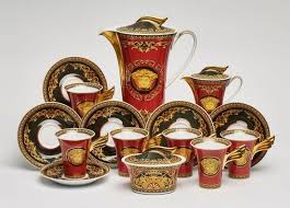 Rosenthal Kaffeeservice Versace Fur6 Pers Entwurf Paul Wunderlich Form Ikarus Dekor Medusa Porzellan Kaffeeservice Dekor Porzellan
