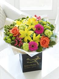 New Baby Vibrant Hand Tied From Flowers Ie Hand Tied Bouquet Flowers Delivered Happy Birthday Balloons
