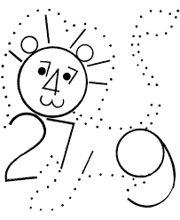 This worksheet will give your child practice with her counting and coloring skills. Number Dots Coloring Activity Pages Number Lion Connect The Dots Number Dots Color Activities Dot Pages