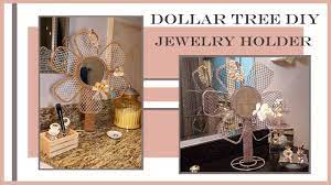 Mini jewelry organizer made with things from dollar tree. Dollar Tree Diy Farmhouse Style Or Glam Earring Jewelry Holder And Giveaway Youtube