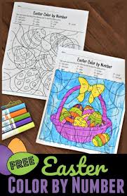 Christmas tree coloring pages free download. Free Easter Color By Number Worksheets For Kindergarten