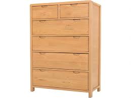 Modern and dimensional, this geometric tall dresser chest elevates the look of any home with its gray finish and gold accents. Ercol Bosco Bedroom Oak 6 Drawer Tall Wide Chest Lee Longlands