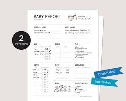 Baby Report Daily Baby Tracker For Nanny Daycare In Home Etsy In 2020 Baby Tracker Babysitter Baby Schedule