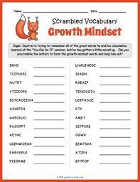Growth Mindset Word Scramble Unscramble Words Growth Mindset Word Games For Kids