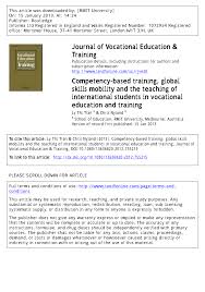This email address is being protected from spambots. Pdf Competency Based Training Global Skills Mobility And The Teaching Of International Students In Vocational Education And Training