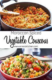 Moroccan Spiced Vegetable Couscous Recipe Vegetable Couscous Couscous Recipes Recipes