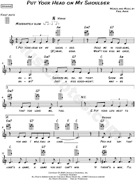 Put your head on my shoulder ukulele fingerstyle. Paul Anka Put Your Head On My Shoulder Sheet Music Leadsheet In C Major Download Print Sku Mn0128016