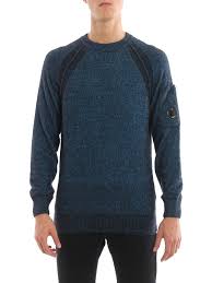 Cp company ss'1997 orange mille miglia with hinged watchviewer. Crew Necks C P Company Fleece Knitted Wool Blend Sweater 07cmkn156a005523a834