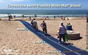Mobi Mat Beach Access Matting Is A Rollout Semi Rigid Ground Surface Reinforcement For Wheelchair Strollers Pedestri Outdoor Pathways Universal Design Beach