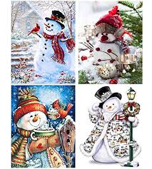 Relax, unwind and create something beautiful! Sanerdirect 4 Pack 5d Diy Christmas Snowman Diamond Painting Kits Full Drill Paint With Diamonds Kits 12x16 Inches Buy Online In Canada At Canada Desertcart Com Productid 83781066