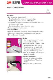 Maybe you would like to learn more about one of these? 3m Relyx Luting Cement User Guide Manualzz