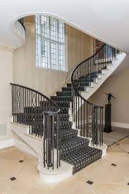Black And White Stair Railing Curved White And Black Stairs Stairs Design Stairs White Stairs