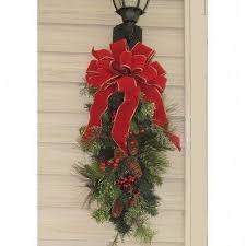 The Holiday Aisle Holiday Door Swag Birch Lane In 2020 Christmas Door Decorations Christmas Centerpieces Diy Outdoor Christmas Decorations