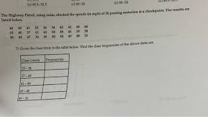 Determine the number of classes and the corresponding class width. Solved Tonductory Statistics Spring 2020 Test 1b Use T Chegg Com
