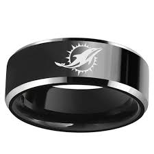 Men S Black Tungsten Carbide Miami Dolphins Wedding Band Black Tungsten Wedding Band Tungsten Carbide Wedding Bands Tungsten Wedding Bands