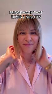 FRINGE HACK 😉 This takes me ONLY 2 minutes and makes my fringe look fresh  and bouncy!!! My life saving fringe hack 🥰🥰 #fringehack #fringebangs  #bangs #fringestyle #howtostyle #howtostylebangs #bangs ...