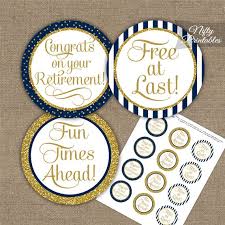 Navy party themes us navy party pink cookies iced cookies sugar cookies military retirement parties retirement cakes retirement ideas retirement countdown. Retirement Cupcake Toppers Navy Blue Gold Nifty Printables