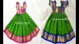 Beautiful Pattu Frock Design Patterns For Kids Latest Kids Long Gown Designs Using Old Saree Youtube
