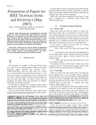 Preparation Of Papers For Ieee Transactions And Journals Inside Ieee Template Word 2007 Best Sample Template Word 2007 Word Template Business Template