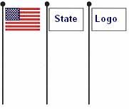 Many people attach a black streamer just below the top of the pole that is about one and a half times the height of the flag. Flag Etiquette American Flagpole Flag Co