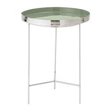 This marble tray is a chic accessory for any coffee table, dining table, or sideboard, and has so many different uses, from displaying fillers to collecting jewelry. Buy Bloomingville Round Aluminium Tray Table Large Silver Green Amara