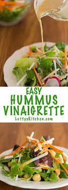 This Zesty Easy To Make Hummus Vinaigrette Salad Dressing Is Delicious On All Kinds Of Salads Fr Vegetarian Salad Recipes Whole Food Recipes Vinaigrette Salad