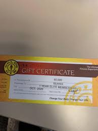 gym elite membership gift certificate