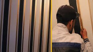 طريقة صبغ الجدران بخطوط طوليه بشكل انيق وسهل Youtube