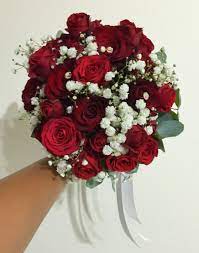 Simple Red Roses Baby S Breath Eucalyptus Bridal Bouquet Www Myreika Com Enquiries Myreika Com Prom Flowers Bouquet Bridal Bouquet Simple Bridal Bouquets