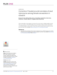 Correction: Prevalence and correlates of anal intercourse among female sex  workers in eSwatini