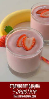 Strawberry Banana Smoothie Five Minutes And Five Ingredients Recipe Strawberry Banana Smoothie Banana Smoothie Strawberry Smoothie