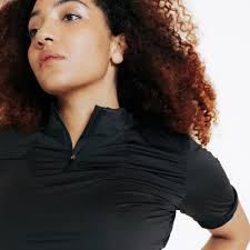 Polo equitazione donna HERITAGE blu FOUGANZA