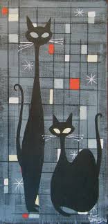 Black Cat Painting By El Gato Gomez 12 X 25 And Is Meant To Be Hung Unframed The Sides Are Finished Acrylic And Colored P Illustrasyonlar Kara Kedi Kedi