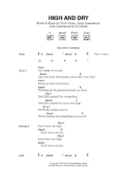 Just is a single by english alternative rock band radiohead, released in 1995. High And Dry Sheet Music Radiohead Guitar Chords Lyrics