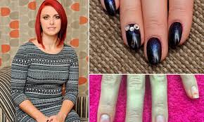 My nails are super thin sore and red after removing acrylic nails. Why Your Manicure Could Ruin Your Nails For Life Horror Stories Range From Weeping Sores And Bleeding Nail Beds To Skin Cancer Daily Mail Online