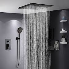 437 49 Shower Faucet Contemporary Painted Finishes Shower System Ceramic Valve Bath Shower Mixer Taps Brass Single Handle Three Holes Shower Systems Shower Faucet Bath Shower Mixer Taps