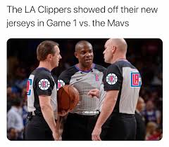 Bumble clippers 13 clippers duo clutchpoints outside of. Nba Memes On Twitter The Refs Unveiled Their New Jerseys In Clippers Vs Mavs Game 1 Credit Mighkee22