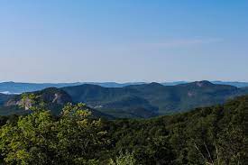 Looking Glass Rock On The Left Cedar Rock On The Right From Cherry Cove Overlook At Mile 416 On The Blue Pisgah National Forest Forest Road National Forest