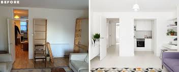 Before And After This Small Apartment In London Was Redesigned To Feel Larger Apartment Renovation Small Apartment Design Small Apartments