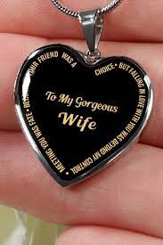 Here are 38 romantic and meaningful gift ideas that show your wife how much you appreciate her. To My Gorgeous Wife Meeting You Was Fate Luxury Necklace Birthday Anniversary Graduation Gif Birthday Gift For Wife Best Gift For Wife Christmas Gifts For Wife