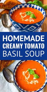 Creamy Tomato Basil Soup This Homemade Tomato Basil Soup Recipe Is A Total Copy Tomato Basil Soup Recipe Homemade Tomato Basil Soup Creamy Tomato Basil Soup