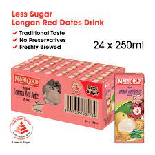 Marigold longan red dates l/s 6x250ml. Marigold Longan Red Dates Less Sweet Packet Drink Case Lazada Singapore