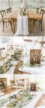 Natural Wedding Reception Wooden Block Table Numbers Cross Back Chairs Long Wood Tables Wh Wedding Table Wedding Table Numbers Vintage Wedding Centerpieces